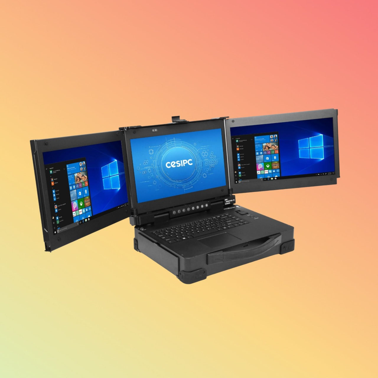 Portable Folding Screen Portable All-in-one Machine Three Screens All in One Industrial Panel Pc I5 Industrial Computer