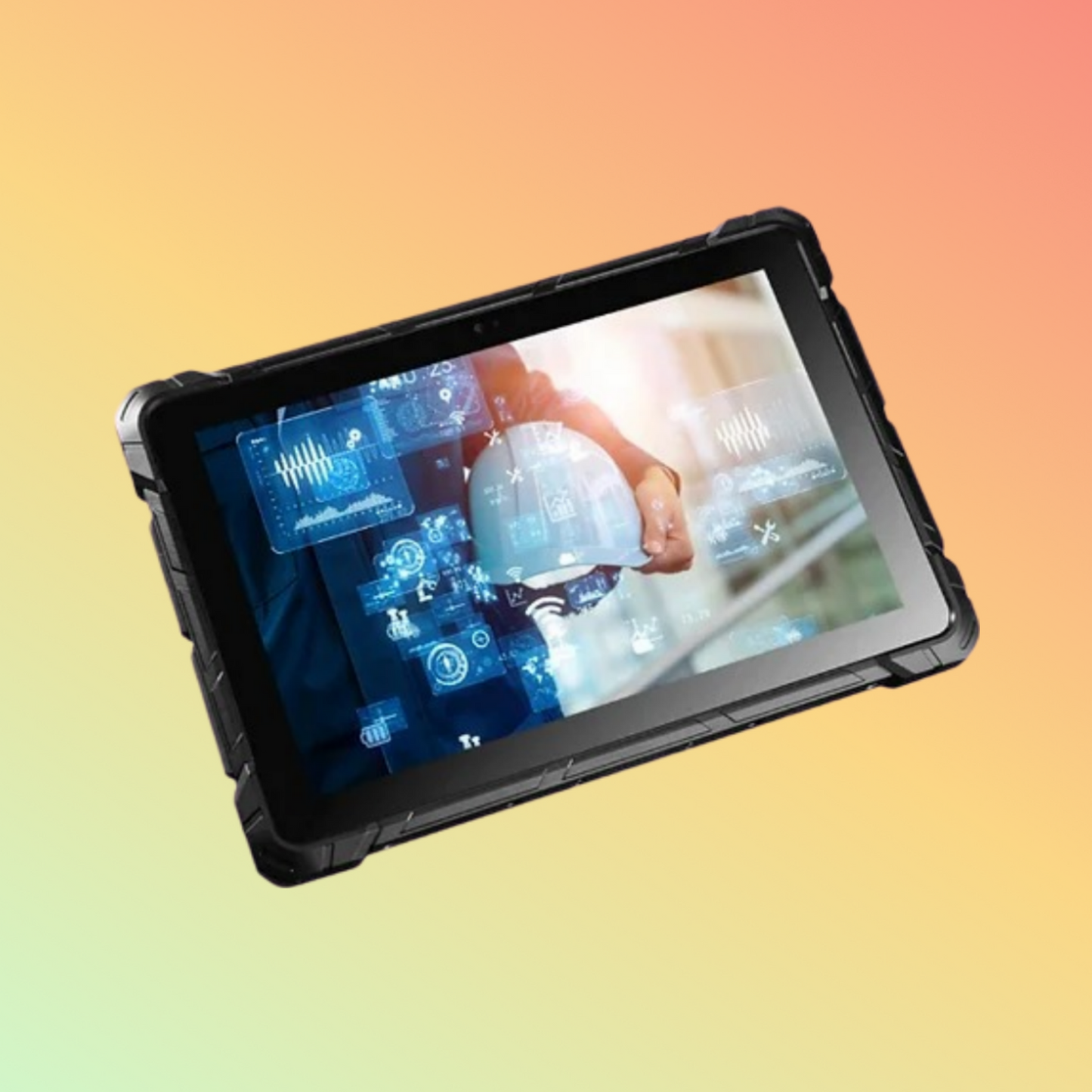 Heavy-duty 10 inch tablet built for industrial use, with extended battery life and enhanced connectivity options