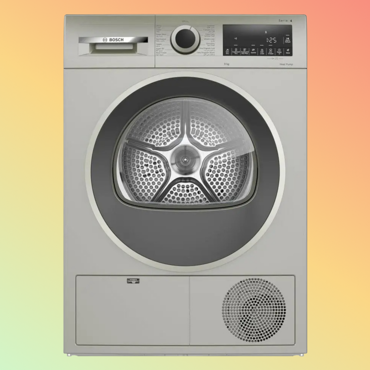 Bosch WQG2410XGC Series 4 Heat Pump Tumble Dryer 9 kg Silver inox Series 4