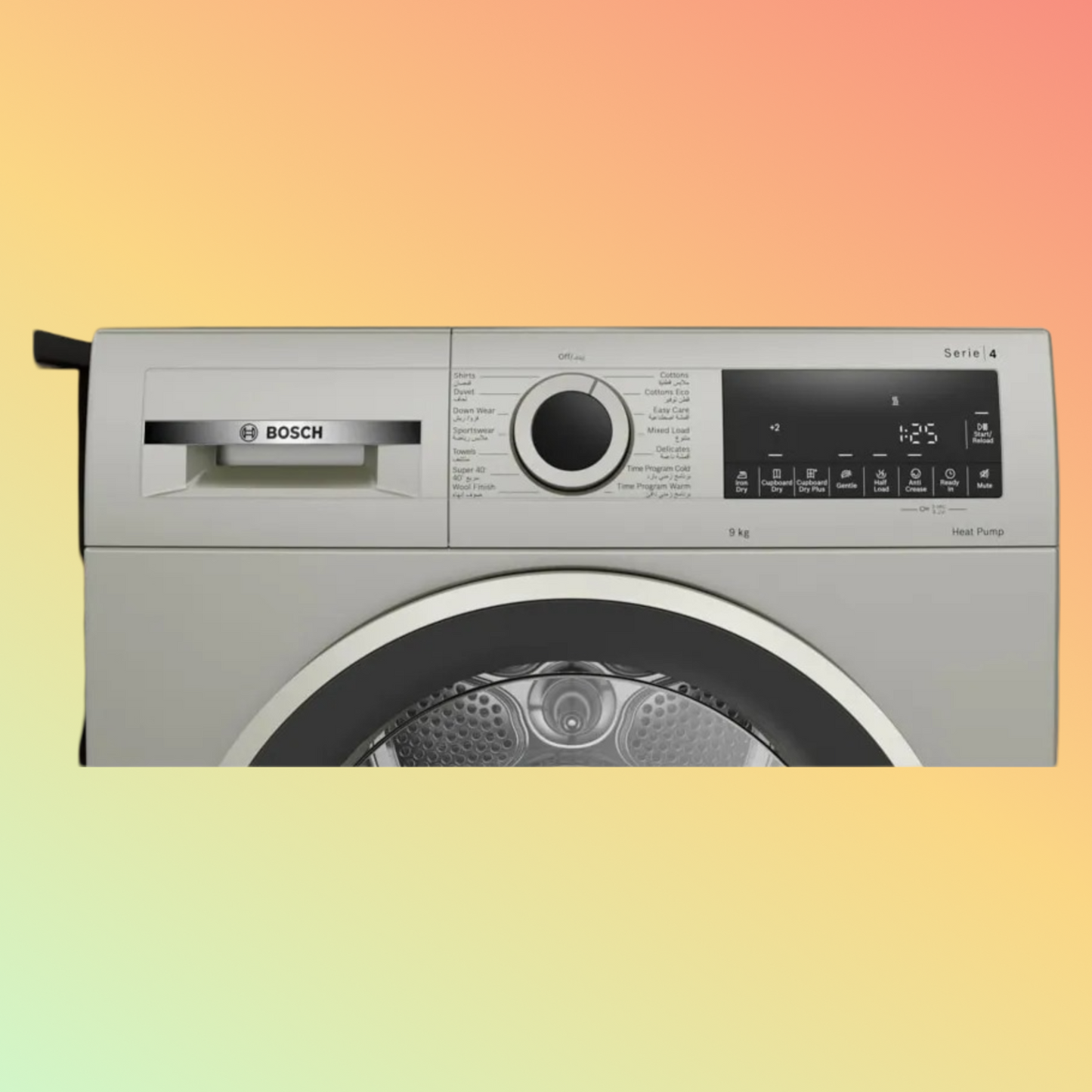 Bosch WQG2410XGC Series 4 Heat Pump Tumble Dryer 9 kg Silver inox Series 4