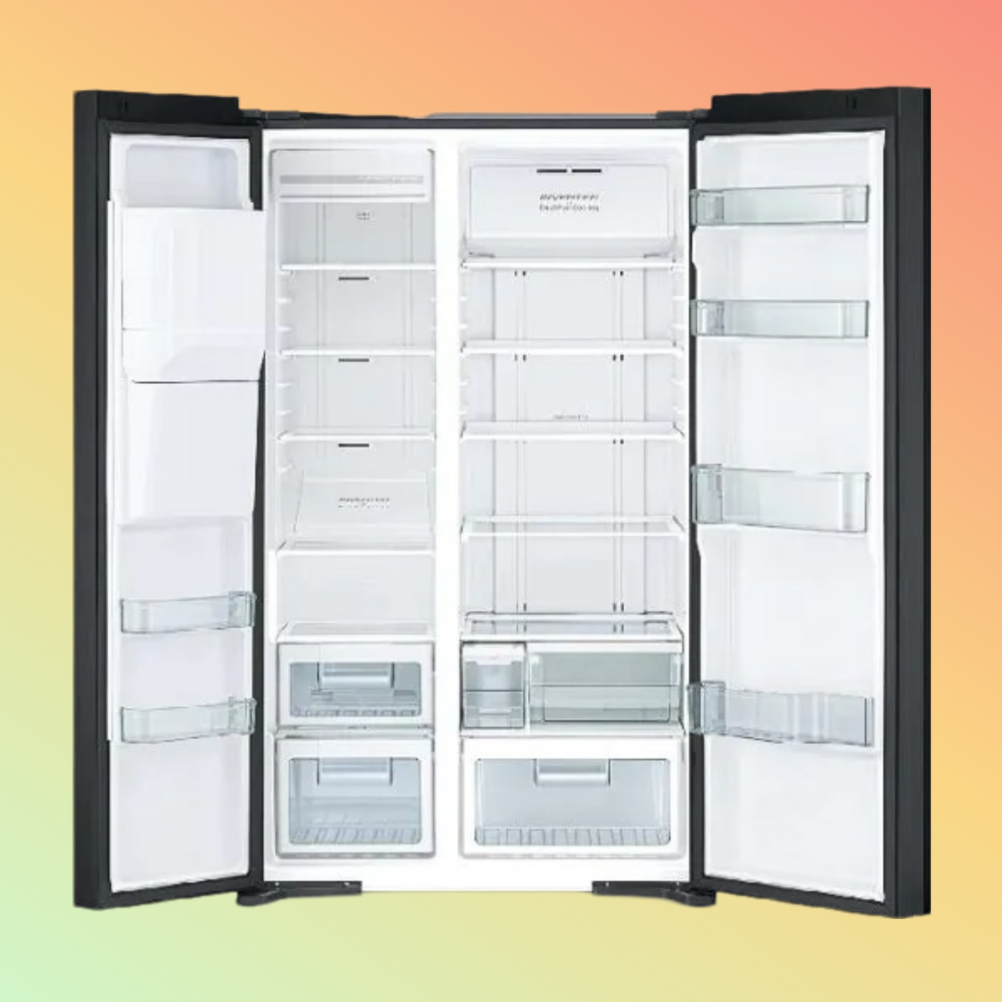 Hitachi RSX700GPUK0GBK 700ltr Side by Side Glass Refrigerator With Dispenser