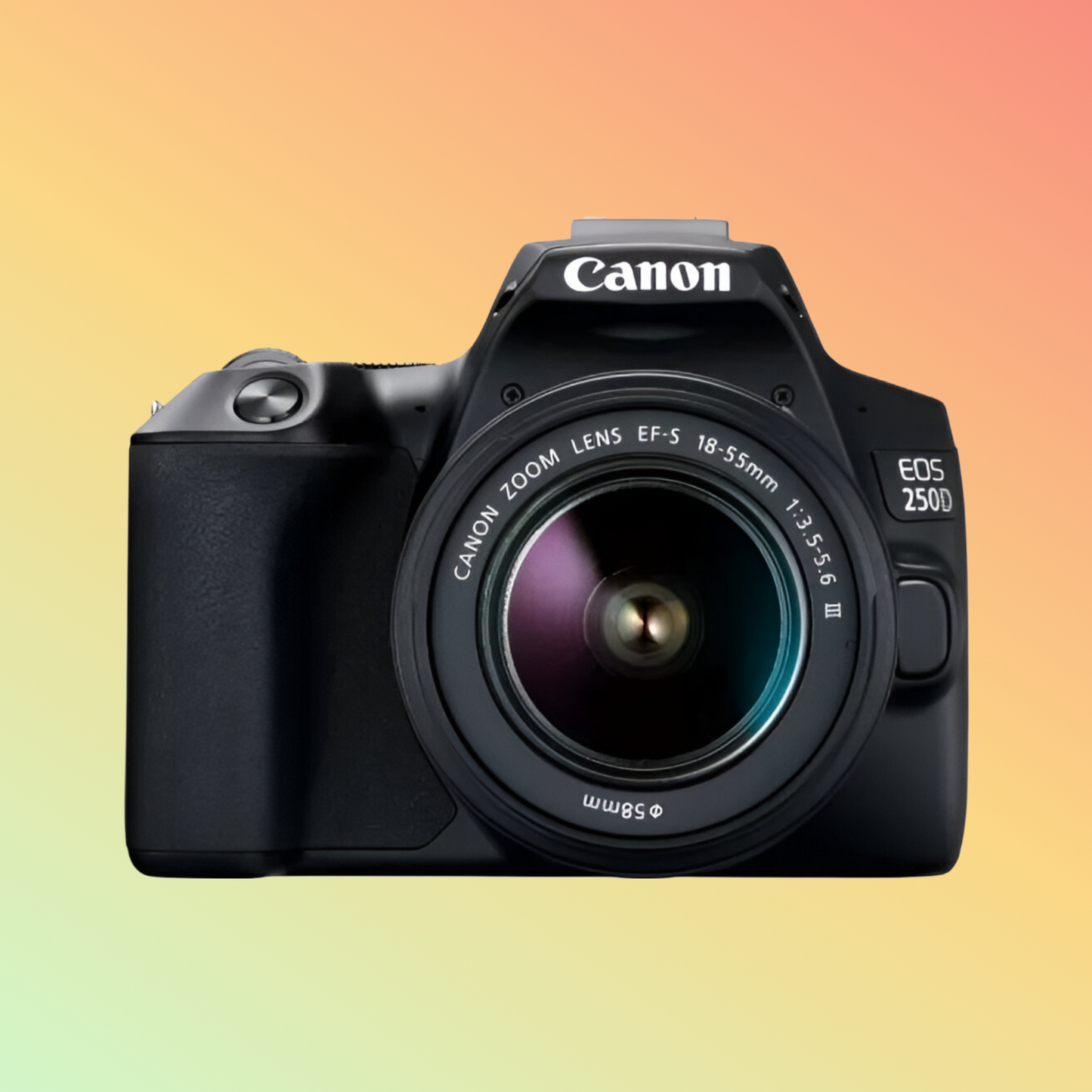 Canon EOS 250D DSLR Camera, Black+ EF-S 18-55mm f-3.5-5.6 III