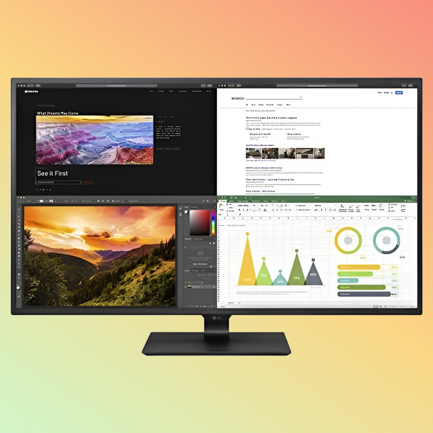 LG 43" UN700-B 4K UHD IPS USB-C HDR 10 Monitor, Black