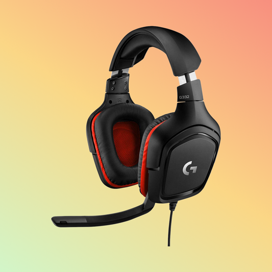 Logitech G332 Stereo Gaming Headset, Black/Red
