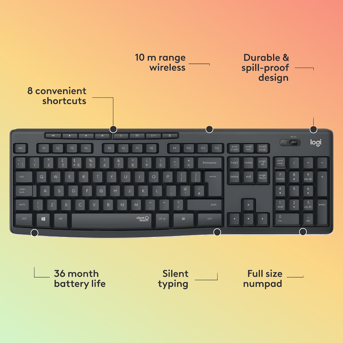 Logitech MK295 Silent Wireless Combo Arabic