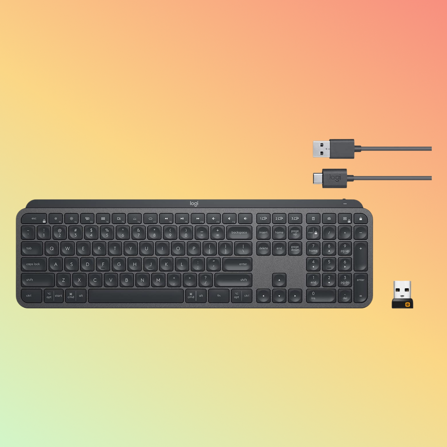 Logitech MX Keys for MAC Advanced Wireless Illuminated Keyboard, Graphite