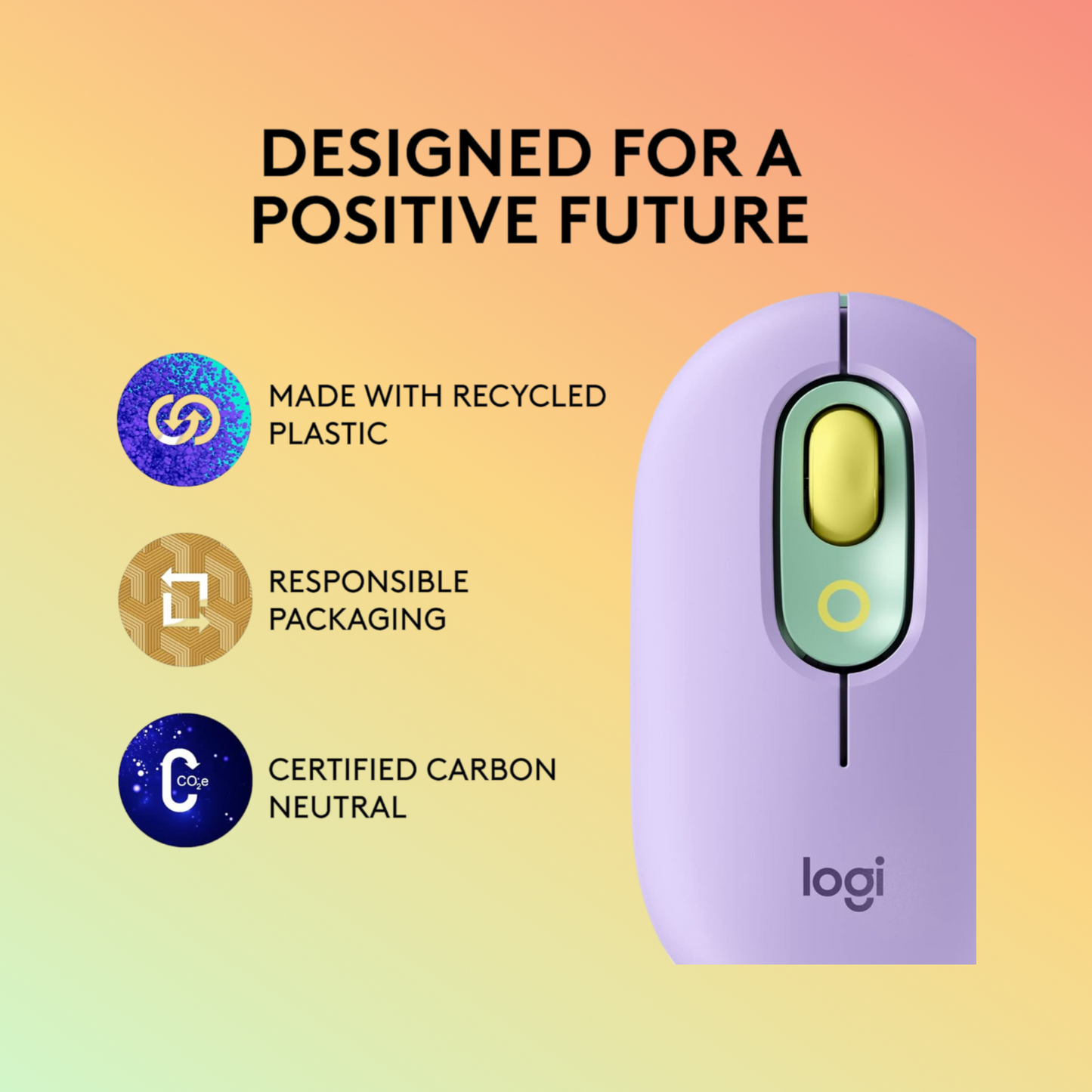 Logitech POP Wireless Mouse with Emoji Button Function, Daydream Mint
