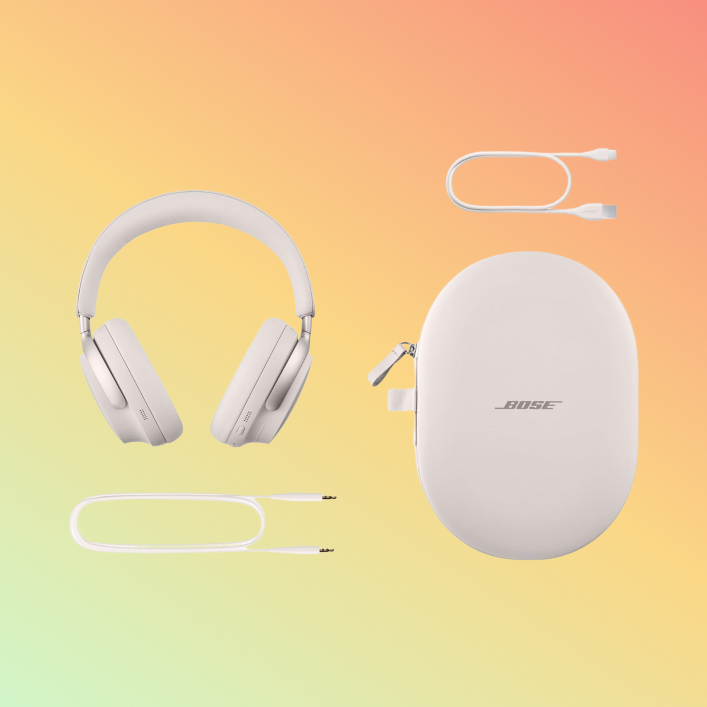 Bose QuietComfort Ultra Wireless Noise Cancelling Headphones, White Smoke