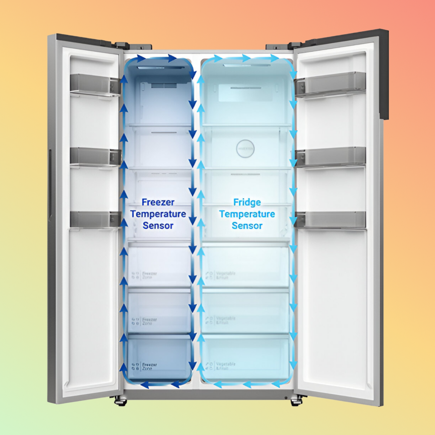 Hitachi Side by Side Two Door Refrigerator 630 L Gross Capacity Inox HRSN9552DX