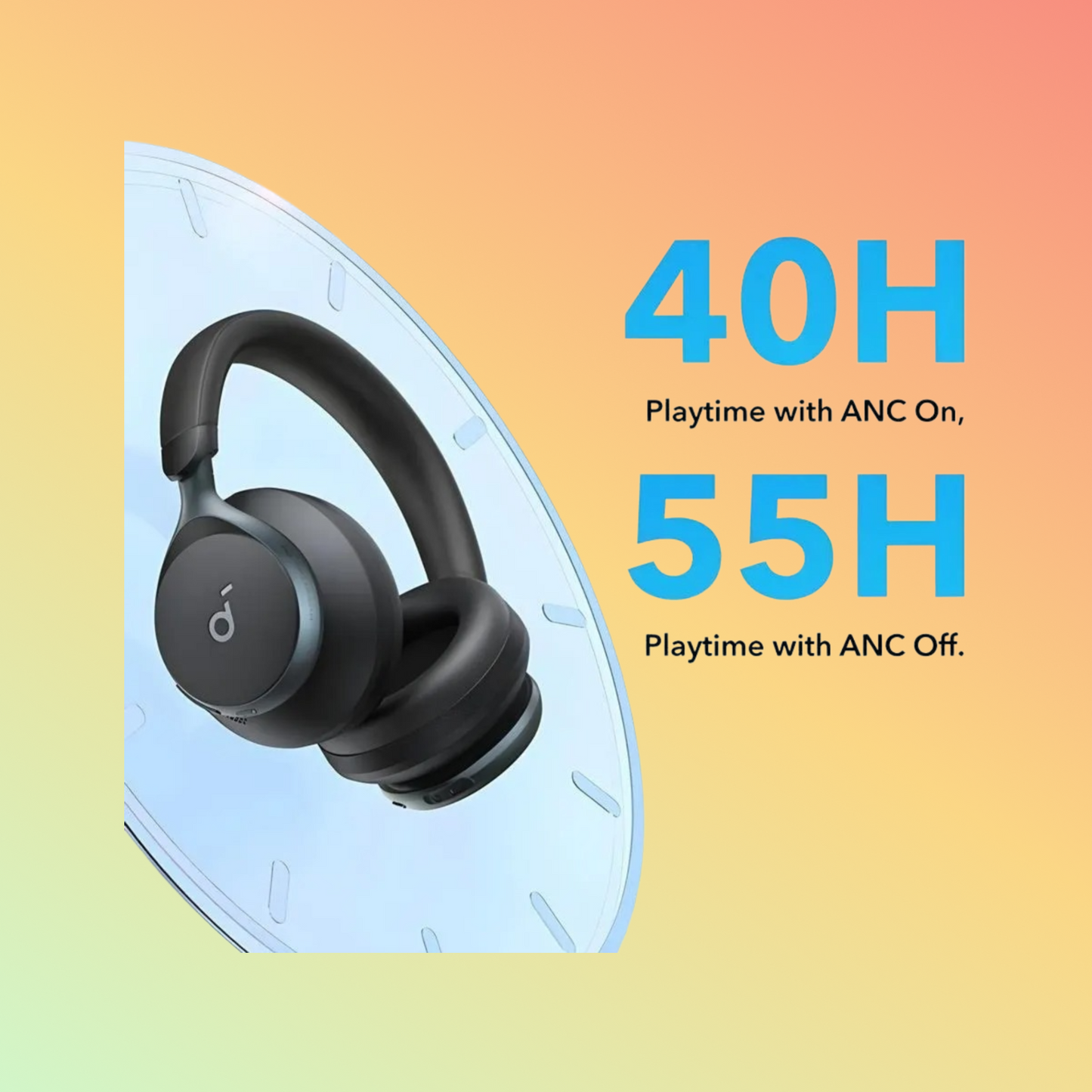 Anker Soundcore Space One A3035011 Wireless Over Ear Headphones, Black
