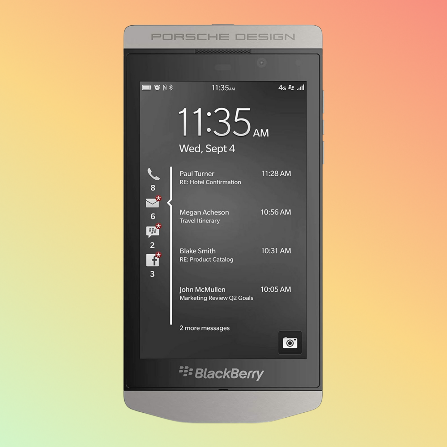 BlackBerry Porsche Design P'9982 in Dark Platinum - Front View