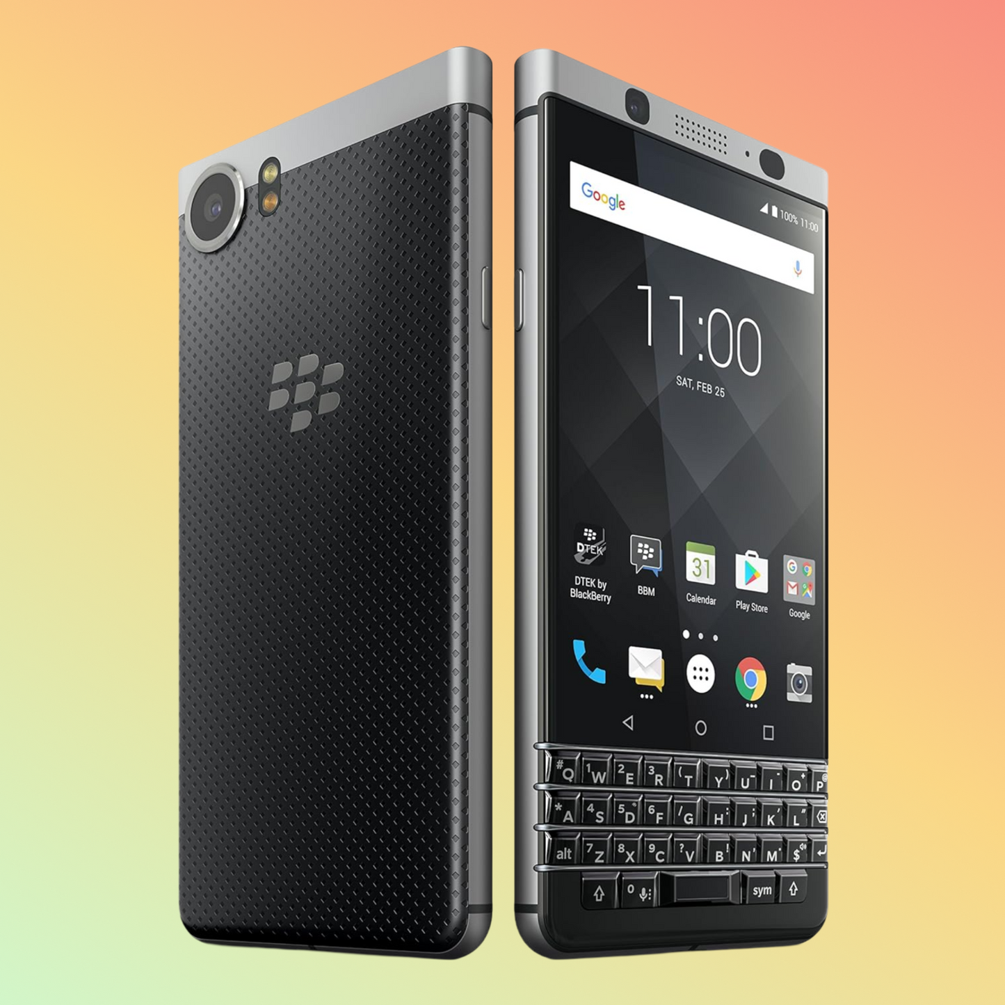 BlackBerry KEYone 32GB 3GB RAM UK SIM Free Single SIM Smartphone Silver, Black
