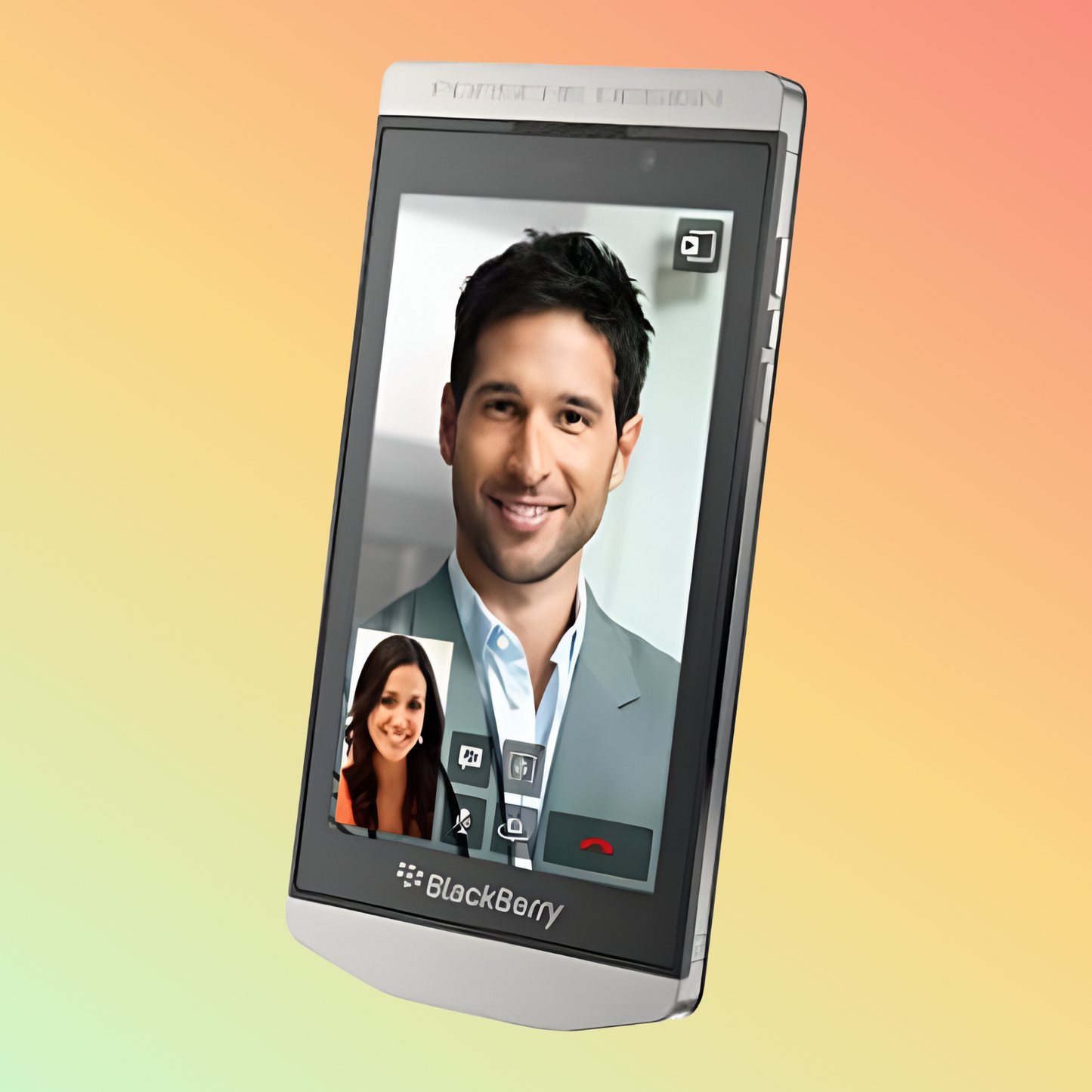 BlackBerry Porsche Design P9982 in Silver - Side View