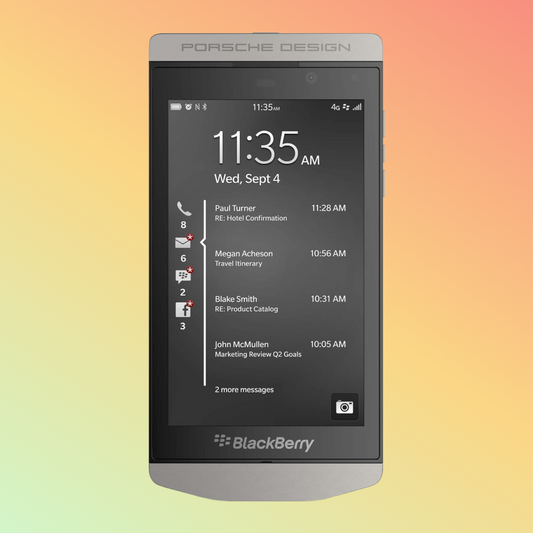 BlackBerry Porsche Design P9982 in Silver - Front View