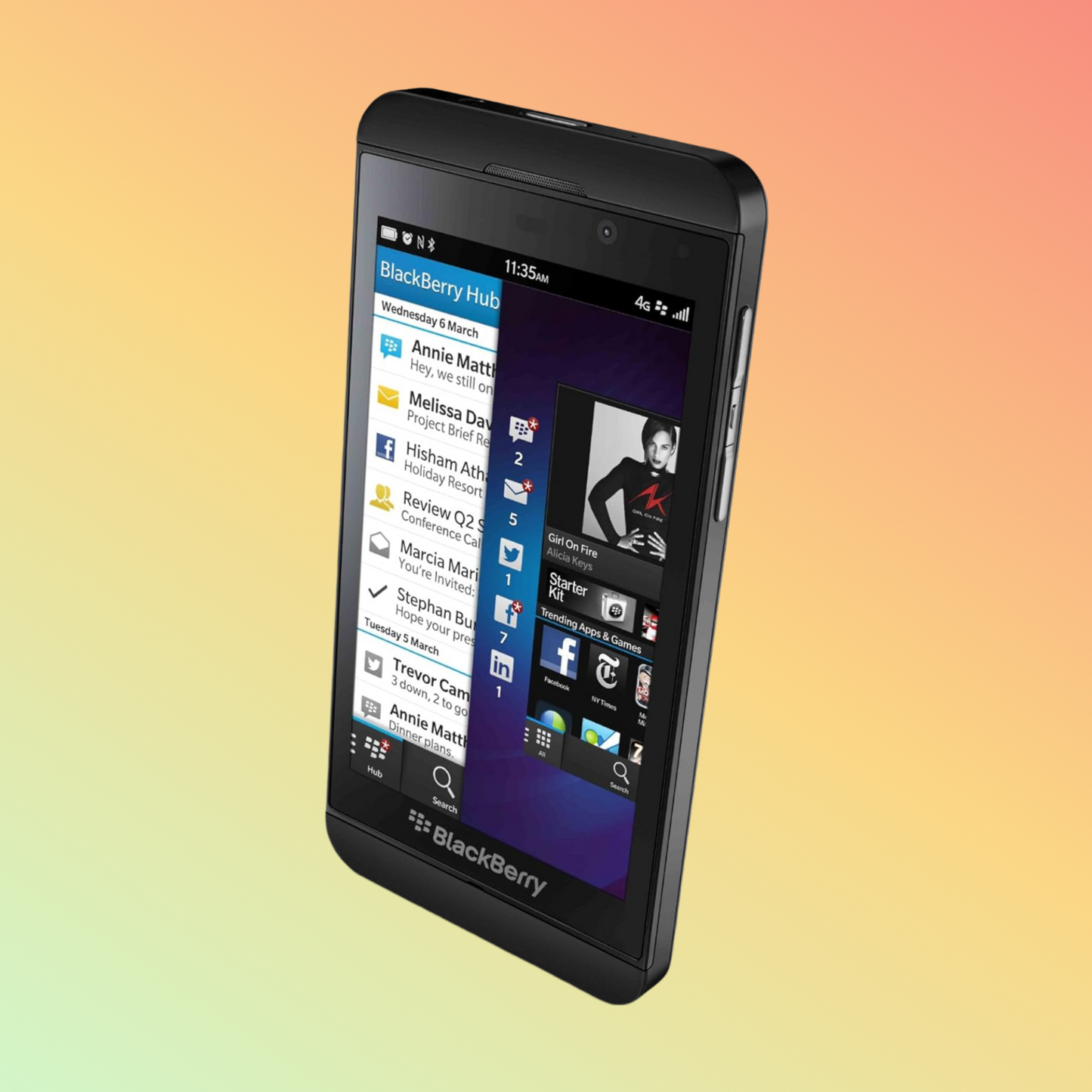 BlackBerry Z10 in Black - Side View