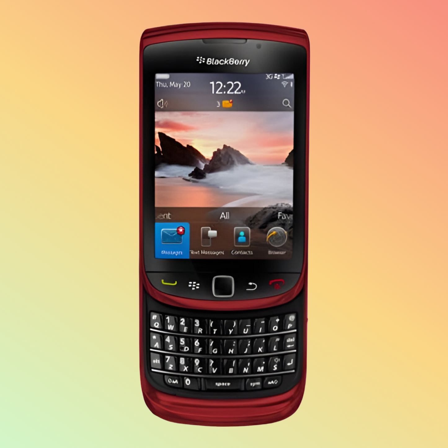BlackBerry Torch 9800 Rdg71Uw Qwerty Factory Unlocked 3G Cell Phone Red