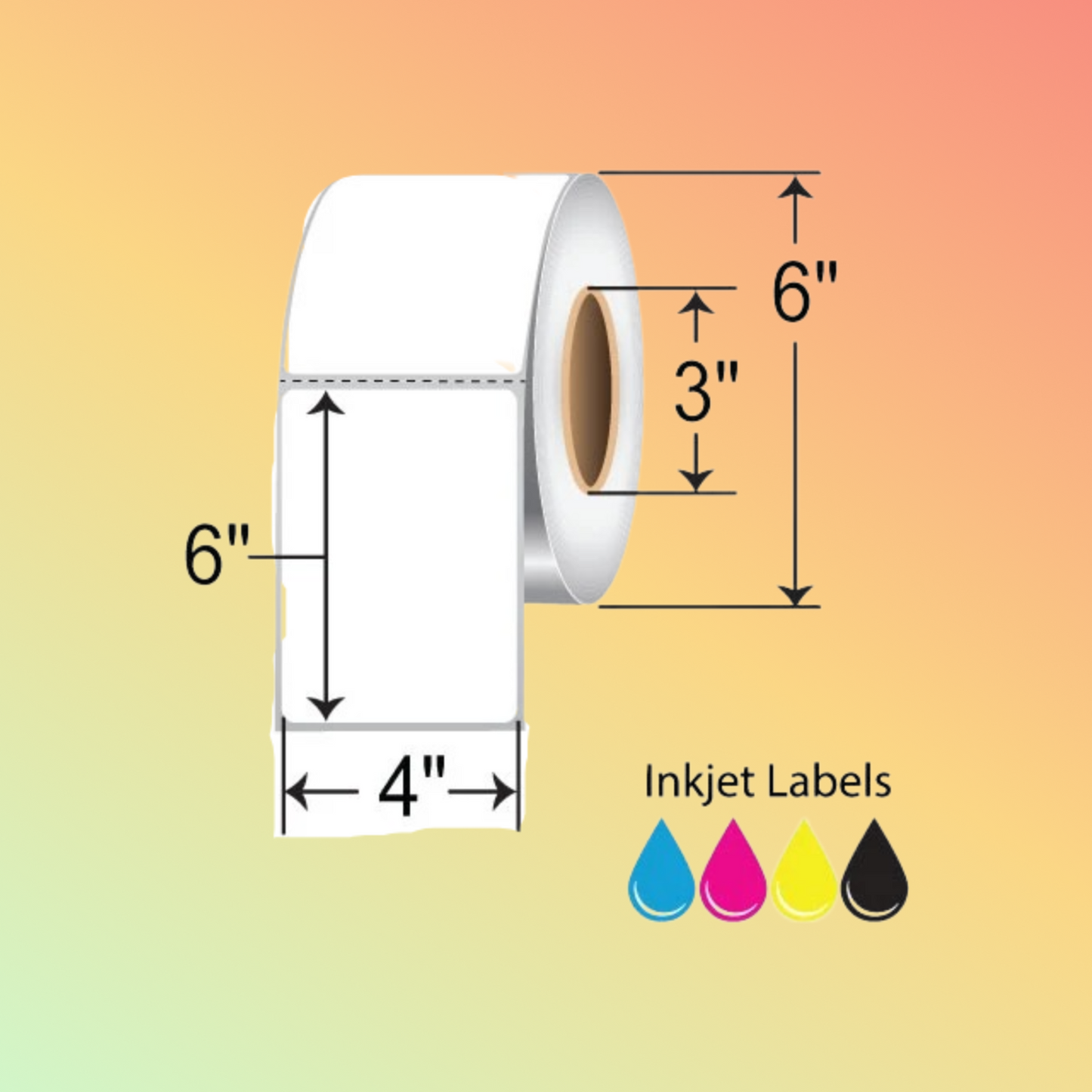 Barcodefactory 4x6 Inkjet High-Gloss Film Label [Perforated]