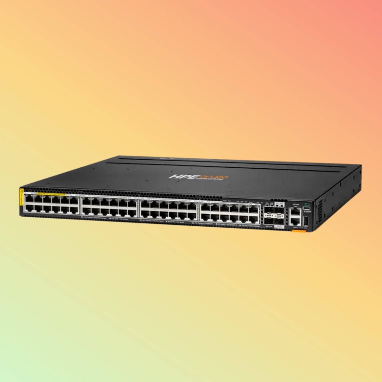 HPE Aruba CX 6300M (R8S90A) Switch - 780 Gbps Switching capacity, 580 Mpps Throughput, 2880 Watts PoE Capability, 48 x RJ45