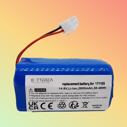 BATTEREA 14.8V 2600mAh Vacuum cleaner,battery for Mamibot PreVac 650, replaces 171103, Li-ion