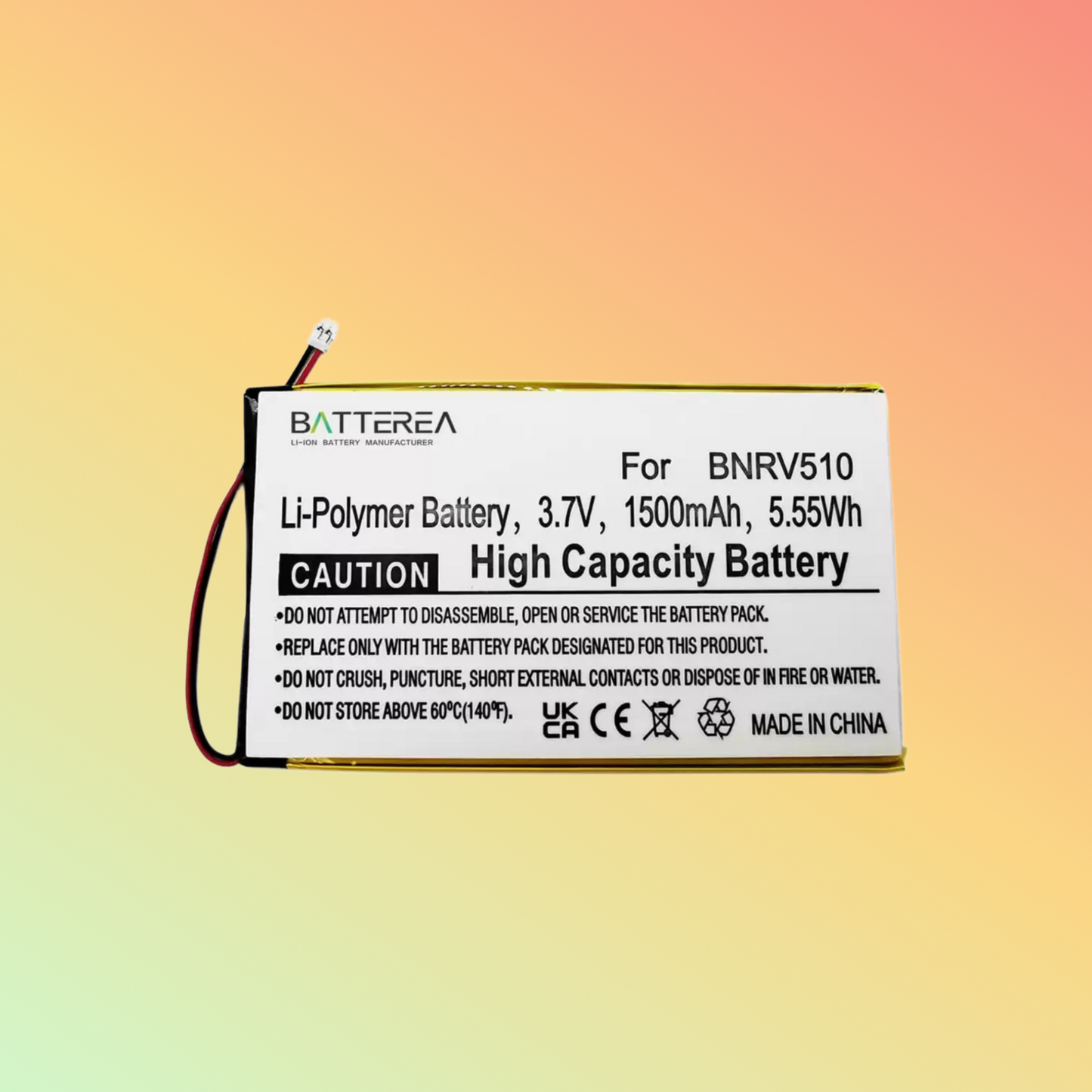 BATTEREA 3.7V 1500mAh  replacement for Barnes & Noble Nook Glowlight Plus 2015 BNRV510