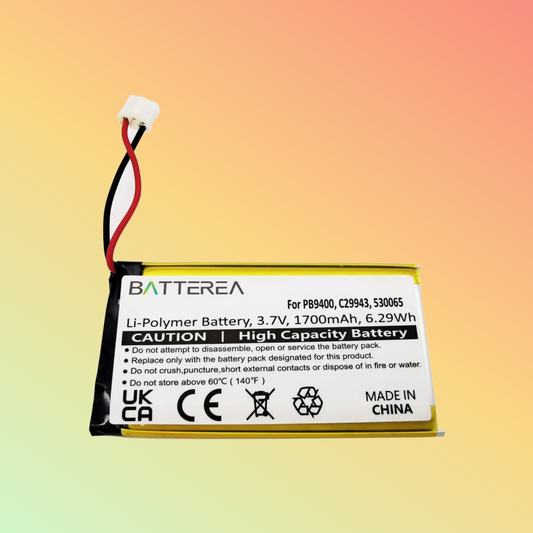 Batterea Wholesale wireless controller replacement battery for Philips Pronto TSU-9400 replaces PB9400 C29943 530065 1700mAh Li-Polymer