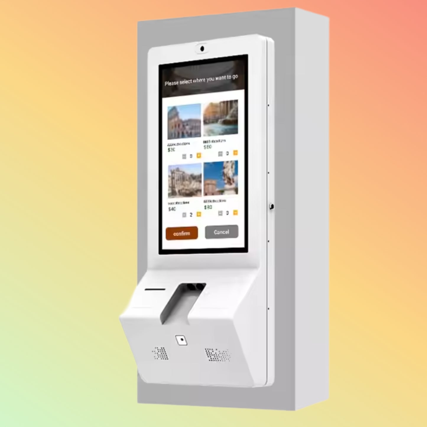 MAKEN MAKEN 32Inch Wall mount Interactive Touchscreen Ticket Terminal Self Service Ticket Kiosk Machine