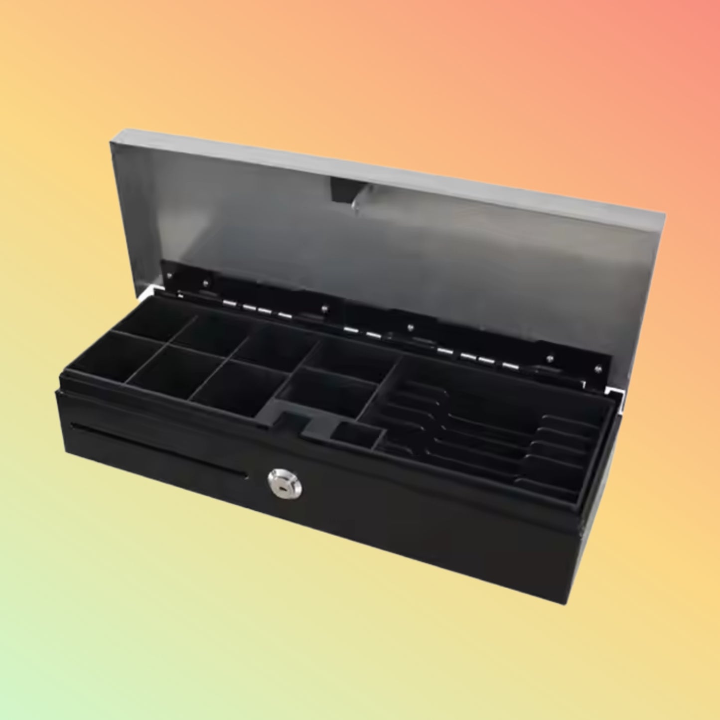MAKEN Ft-460hb 8 Adjustable Bill 8 Coin Flip Top Cash Drawer Small Portable Money Box
