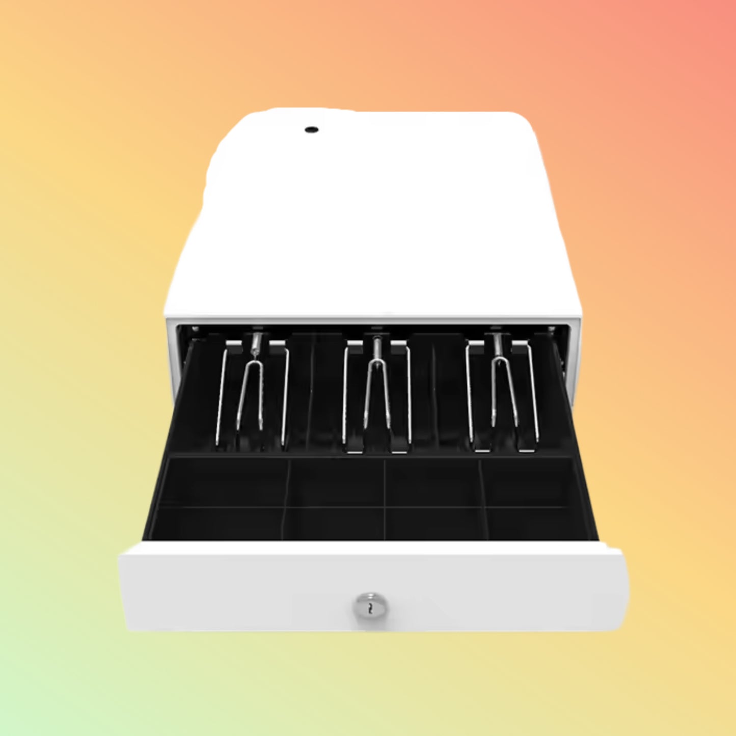 MAKEN EK-300 White Pos Electronic 3 Bill 4 Coins Mini Cash Drawer Metal Cash Register Lock Box Small