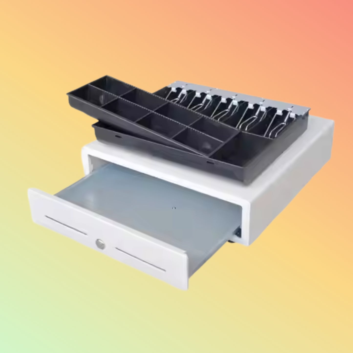 MAKEN MK-330 4Bill 5/8 Coins RJ11 RJ12 3-Position Lock Safe Metal POS Cash Drawer Electronic White Cash Box