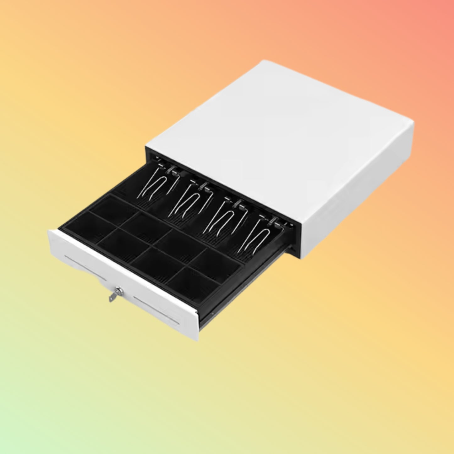 MAKEN MK-330 4Bill 5/8 Coins RJ11 RJ12 3-Position Lock Safe Metal POS Cash Drawer Electronic White Cash Box