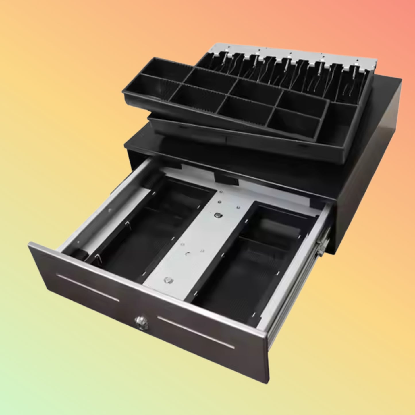 MAKEN SK-410 4Bills 8Coins Supermarket Equipment Metal Case Money Safe Box Cash Drawer Till