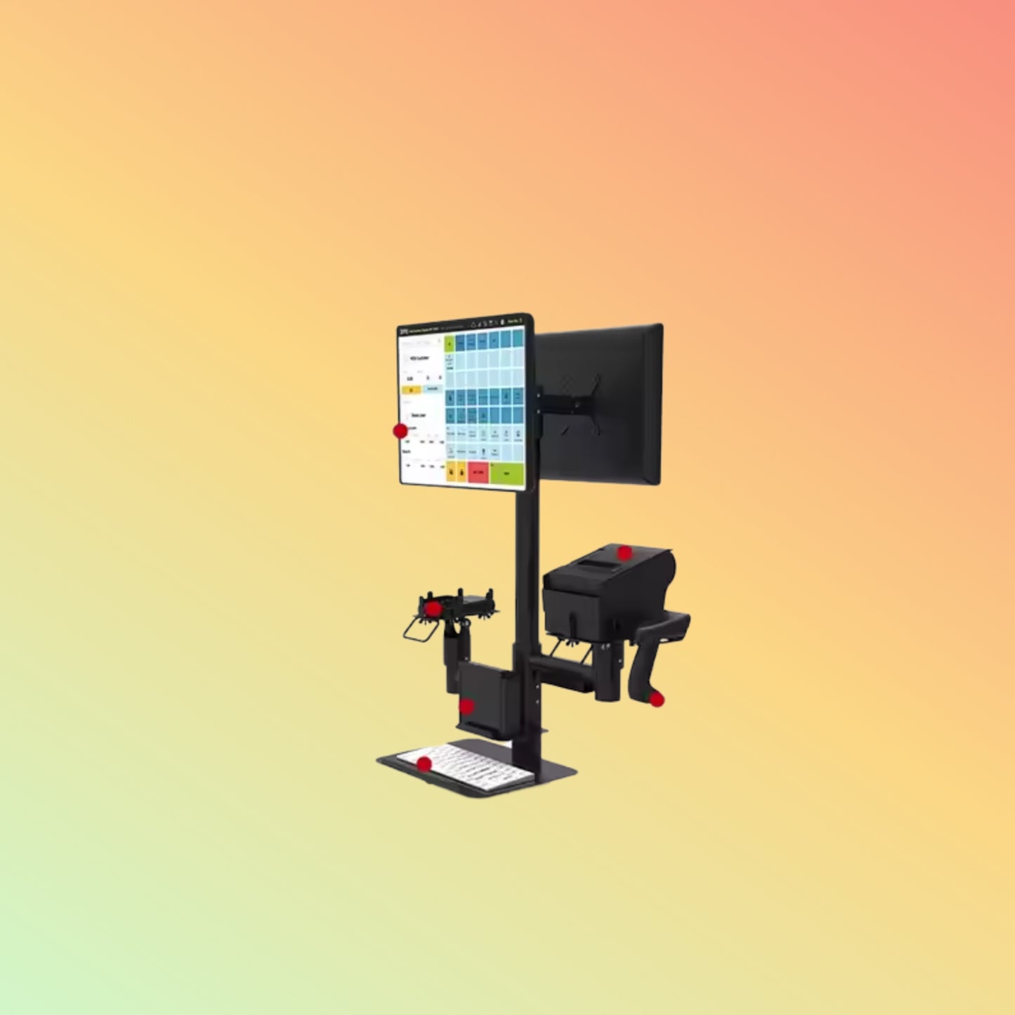 MAKEN Universal Adjustable Pos Terminal Holder Swivel Stand Pos Pole Mount Stand For Card Reader/Scanner/Printer