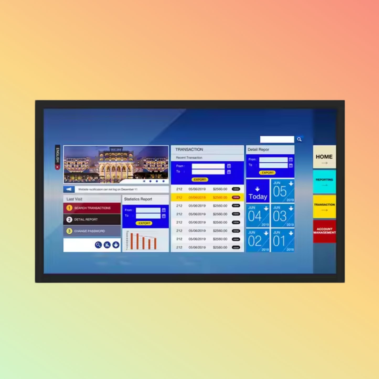 MAKEN Large 55-inch Wall-Mounted 4K HD Touch Screen Advertising Display for Digital Signage