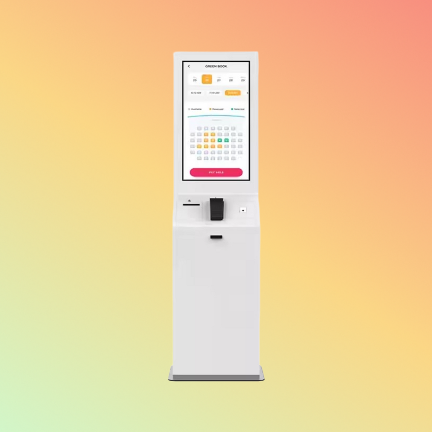 MAKEN 32 Inch Electronic Ticket Dispenser Self Service Payment Interactive Kiosk For Ticketing