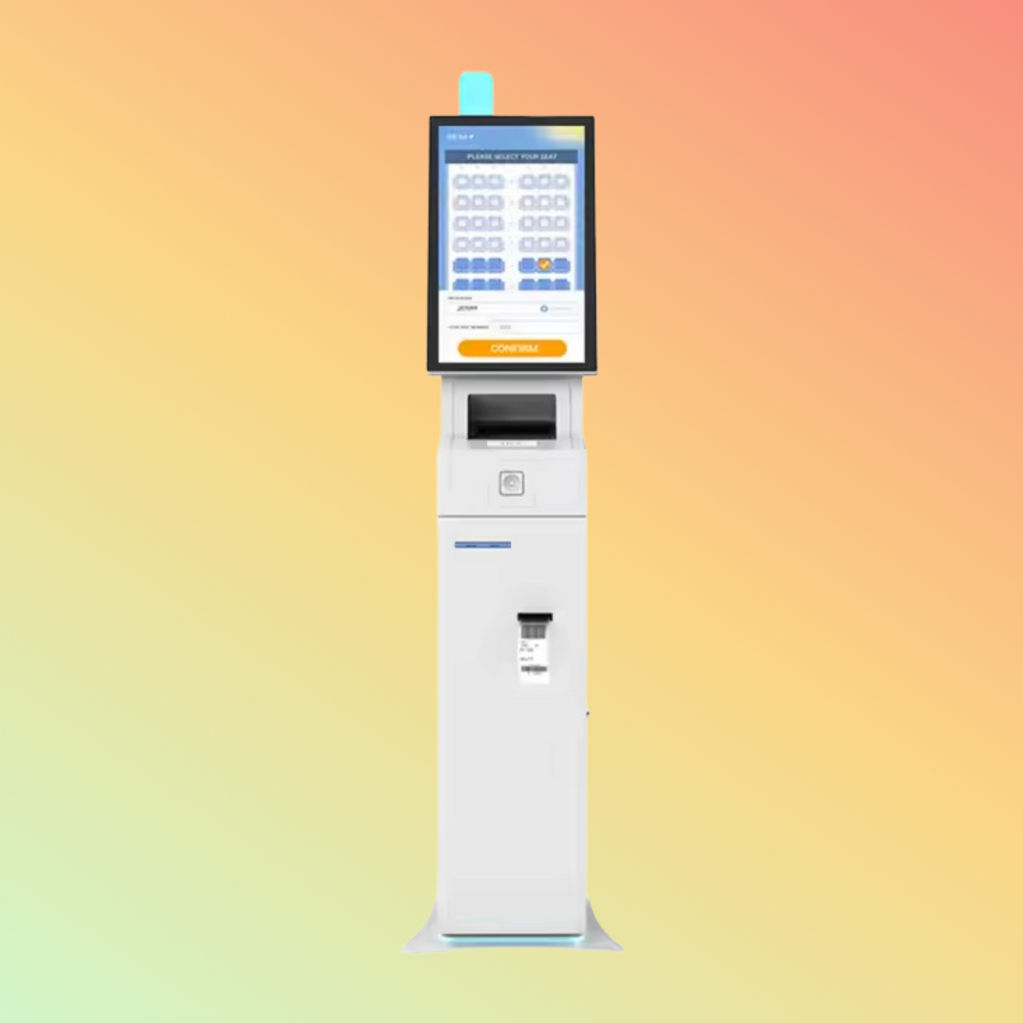 MAKEN 21.5 Inch touch screen interactive Information kiosk hotel check in with Card Dispenser