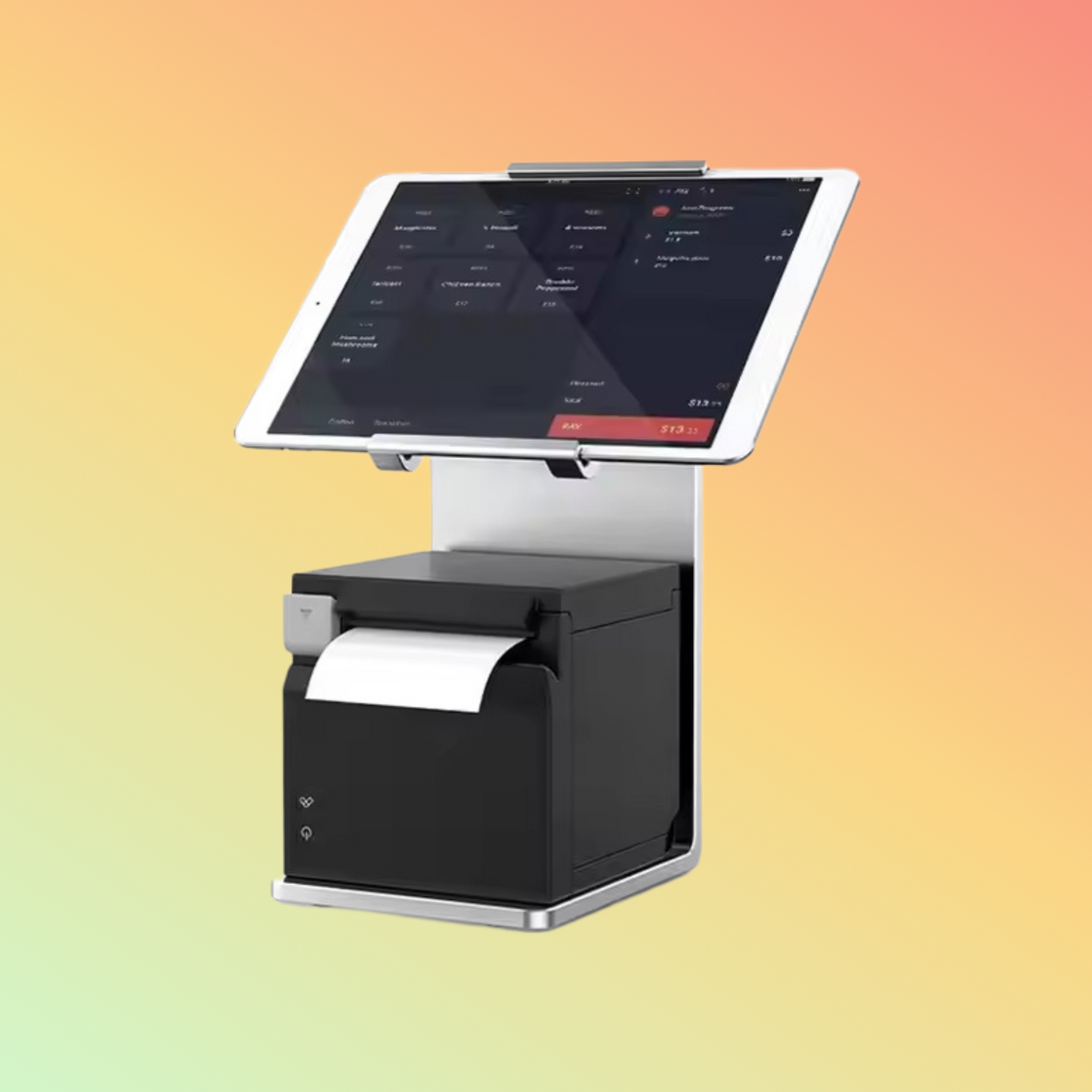 MAKEN PS-2020 Desktop Tablet Stand Two-In-One Aluminum POS Terminal Display Stand