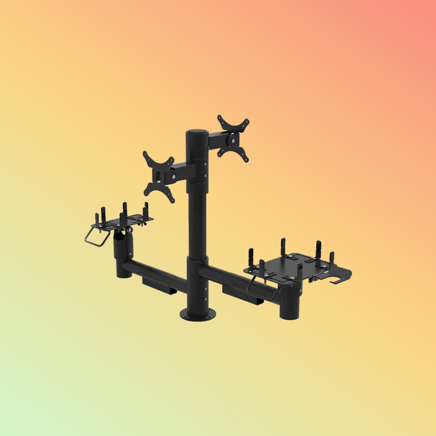 MAKEN Double Screen Rotate Adjusted Height And Angle Mounting Solutions Service POS Pole Mounting