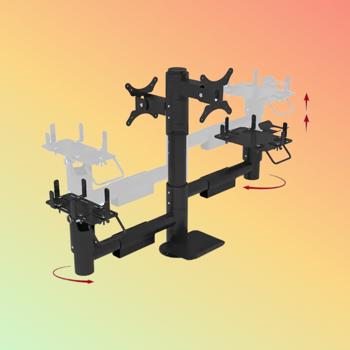 MAKEN Double Screen Rotate Adjusted Height And Angle Mounting Solutions Service POS Pole Mounting