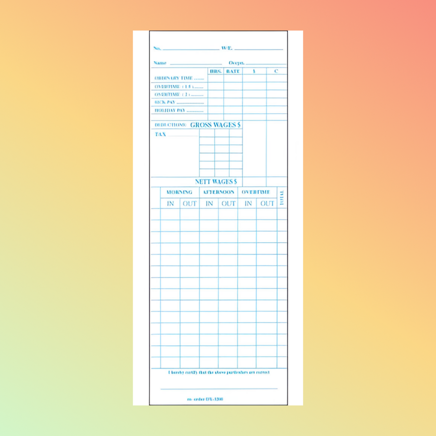 DX-3200 Time Cards