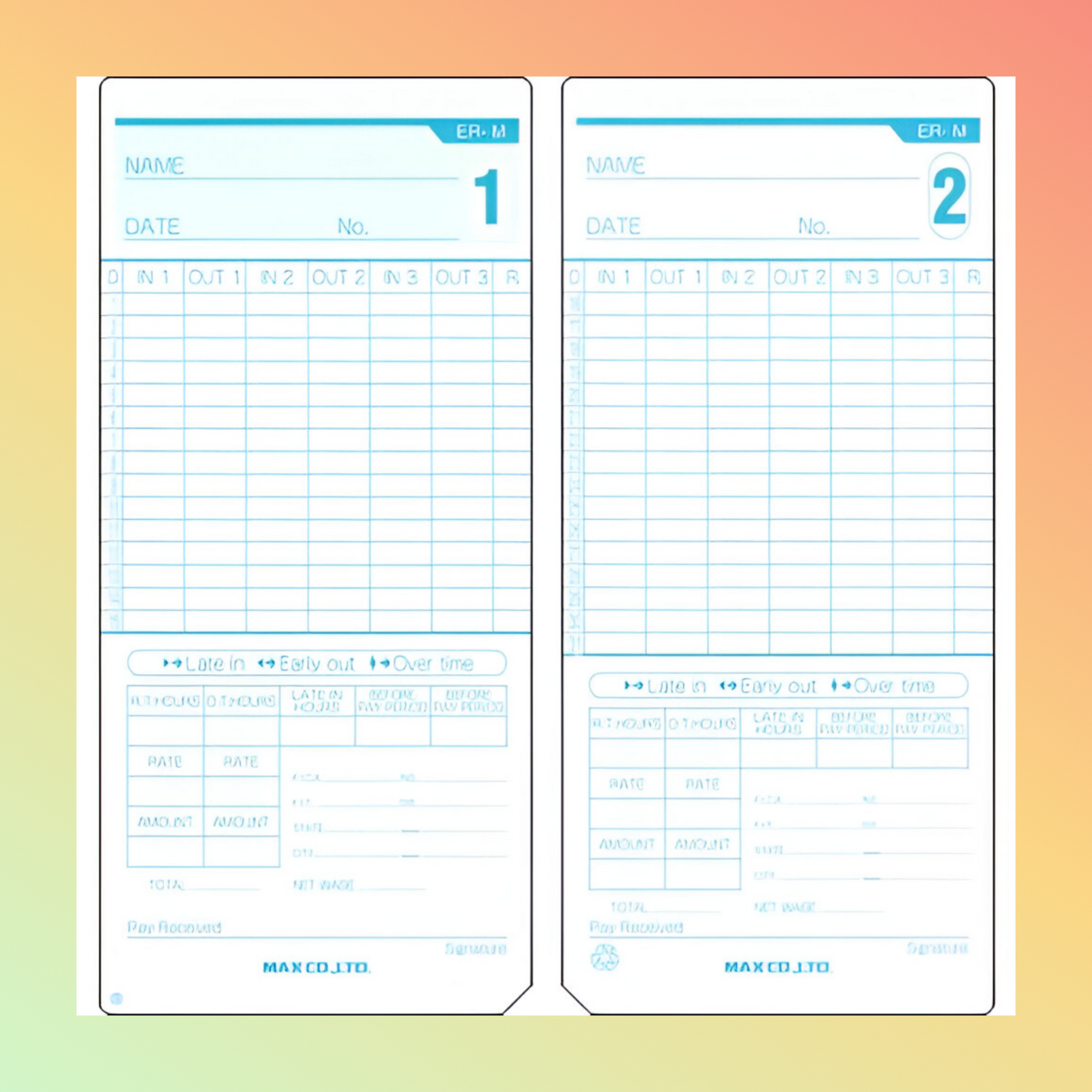 ER-M Monthly Time Cards