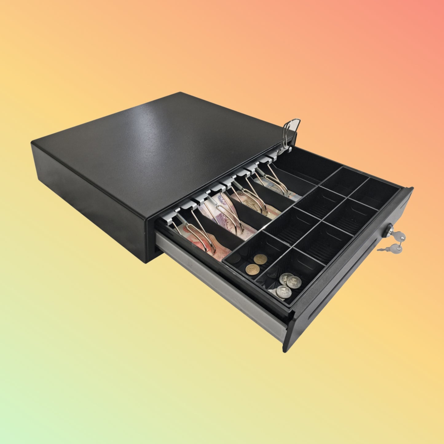 Ibocode Light-Duty Cash Drawer with Removable Tray for Bars, Coffee Shops, and Restaurants