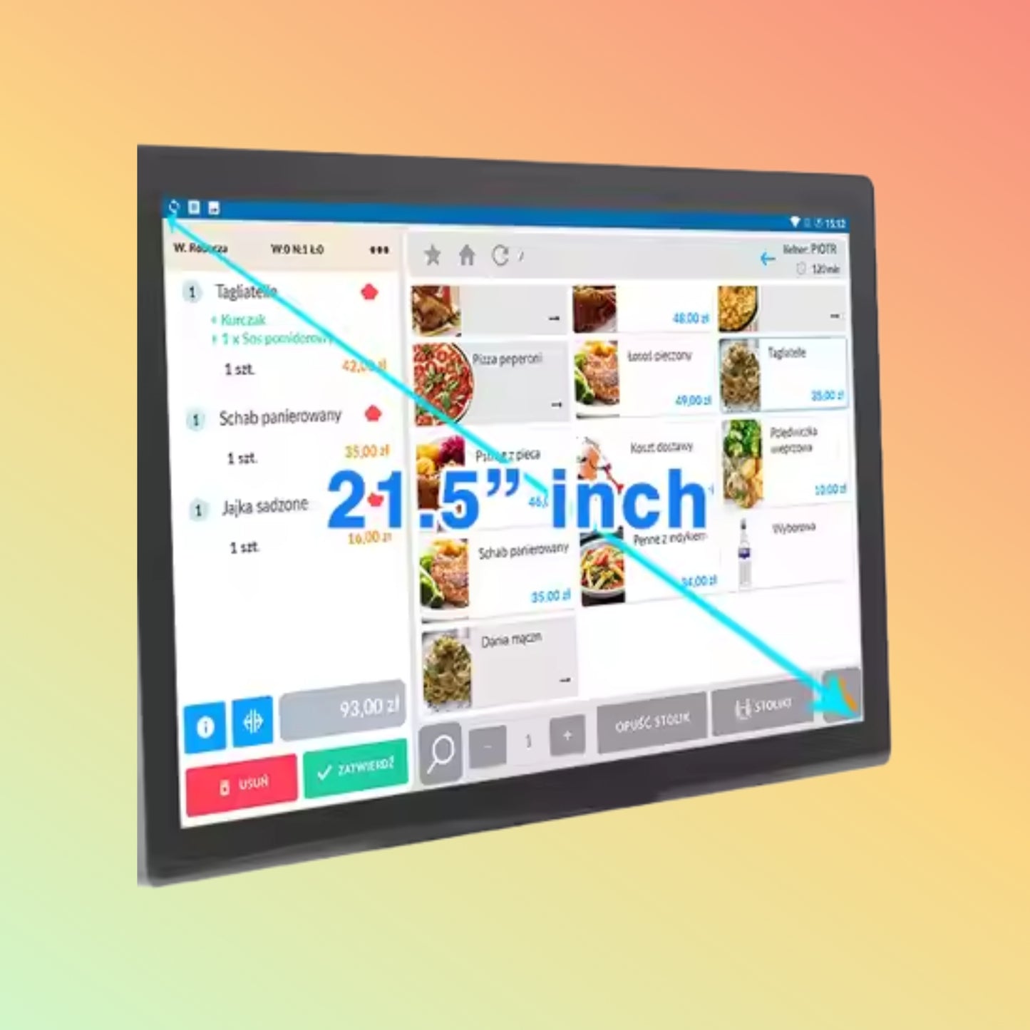 Geesung 21.5 Inch PCAP Touch Restaurant POS System Windows