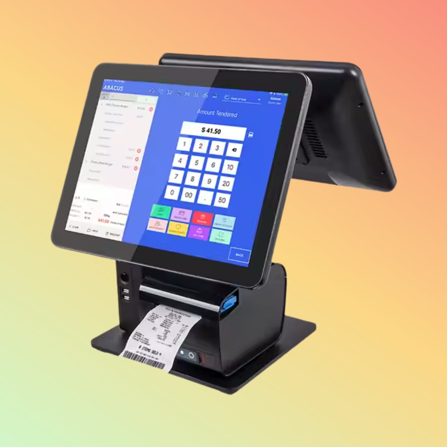 Geesung 15 Inch Dual Screen Touch Windows POS System With Printer for Retail