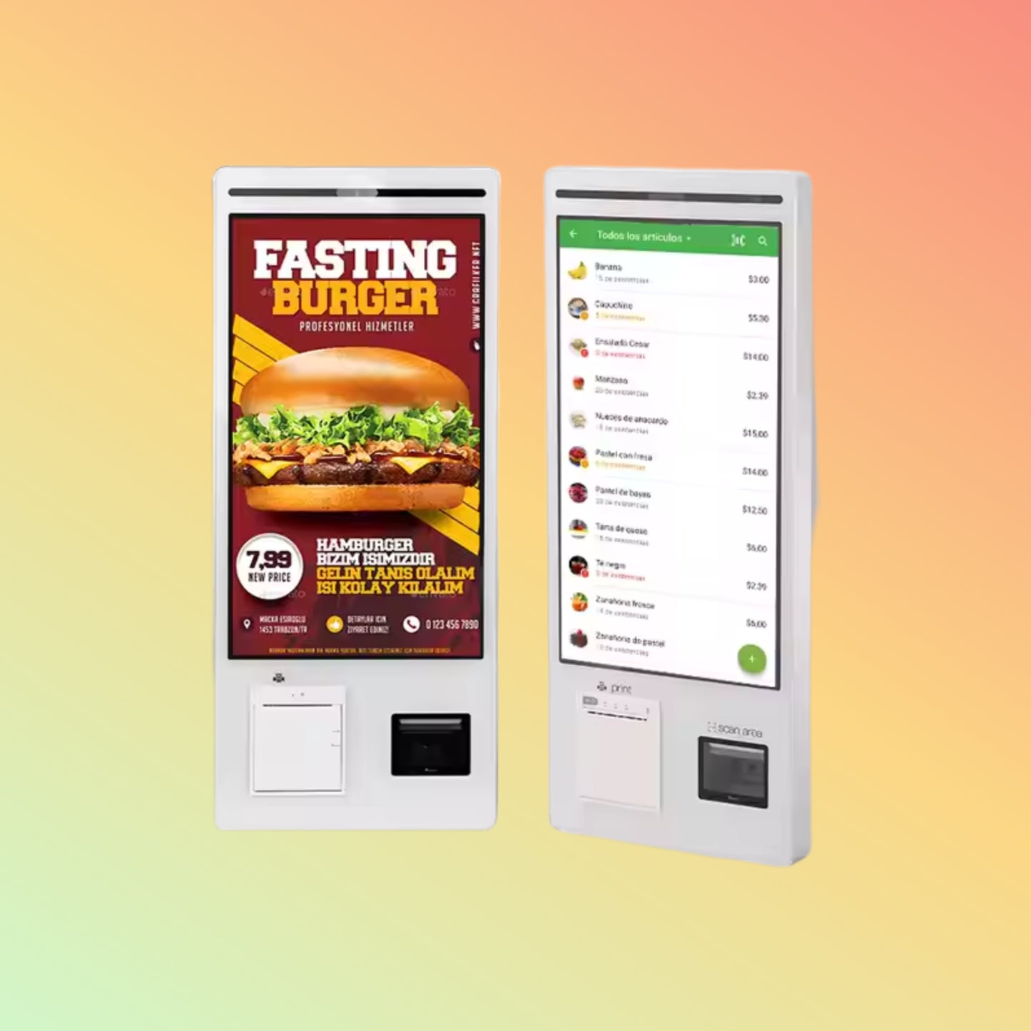 Geesung 21.5 Inch Self Order Checkout Payment Touch Screen Kiosk
