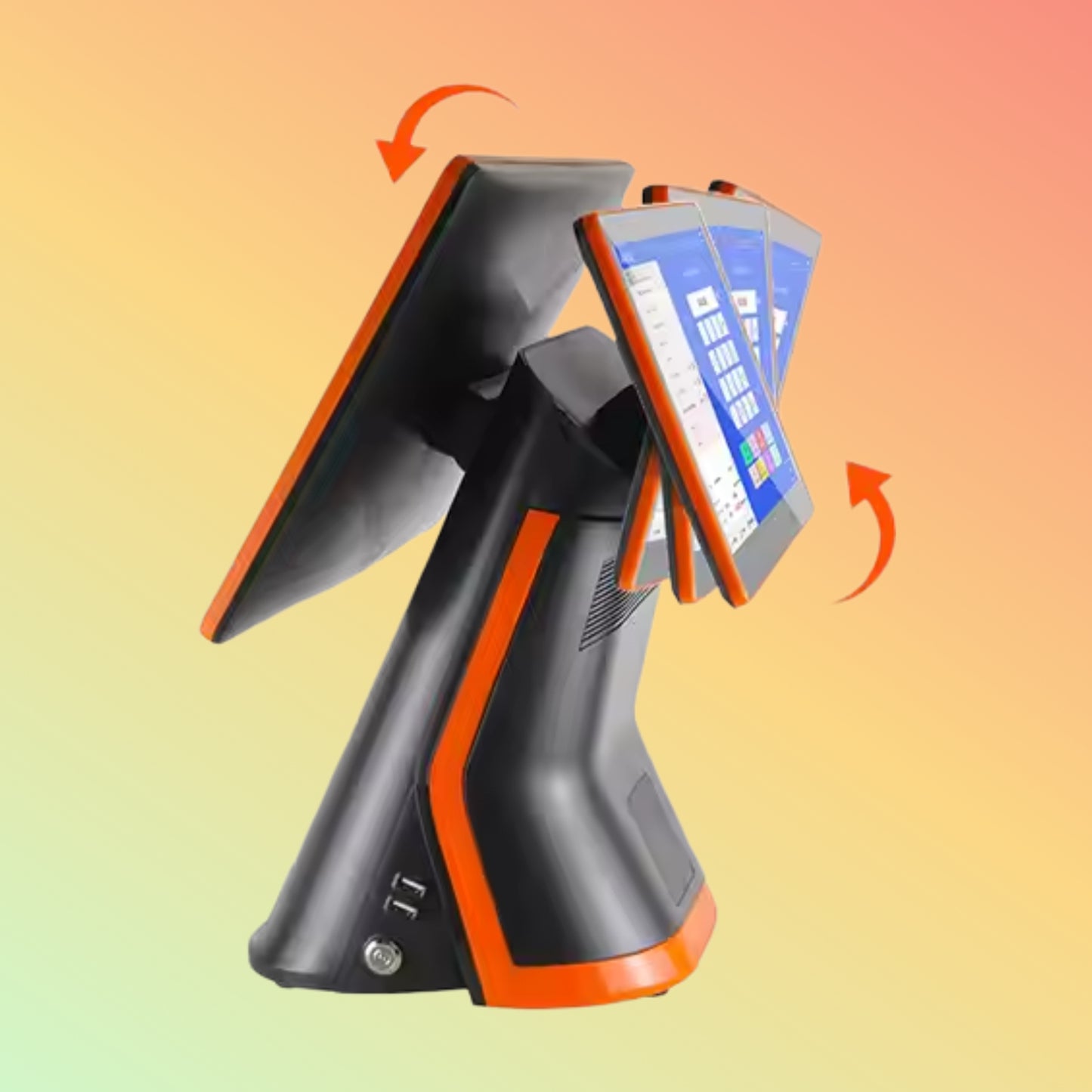 Geesung 15/15.6" Dual Screen Android POS System: All-in-One Terminal