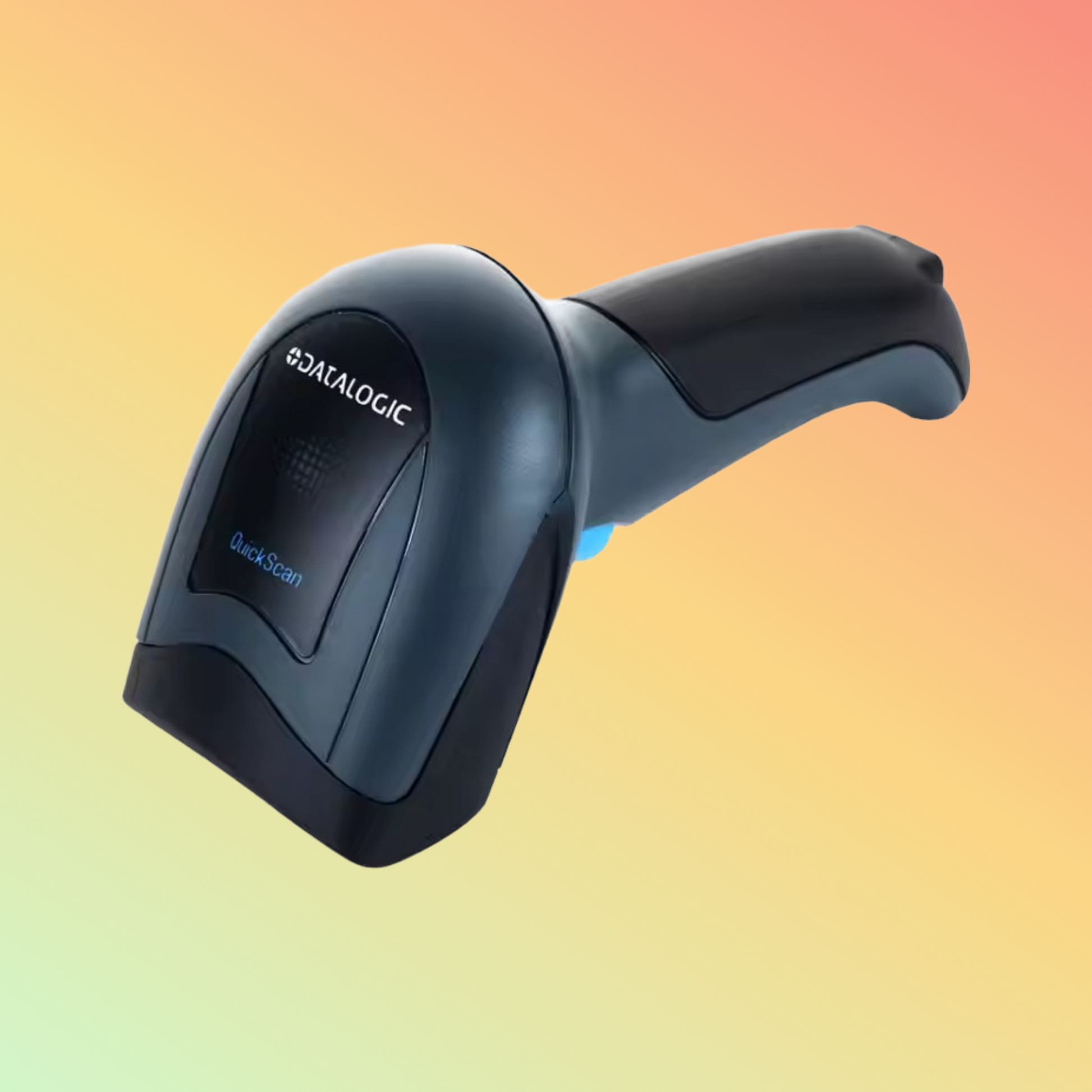 Datalogic QuickScan I QD2400 handheld scanner, adept at reading both 1D and 2D QR codes efficiently in retail environments