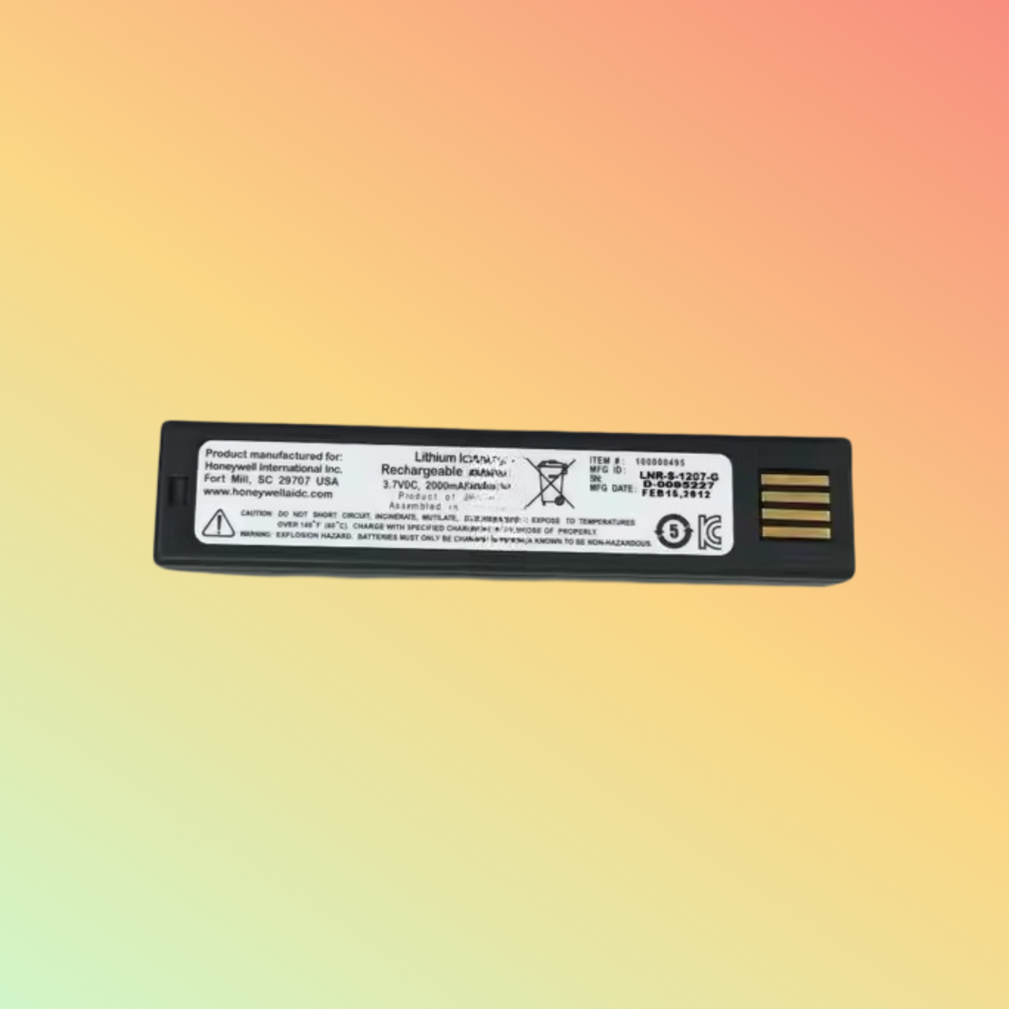 Honeywell 3.7V Rechargeable Battery Pack for 1202g/1902g/1472g/1952g