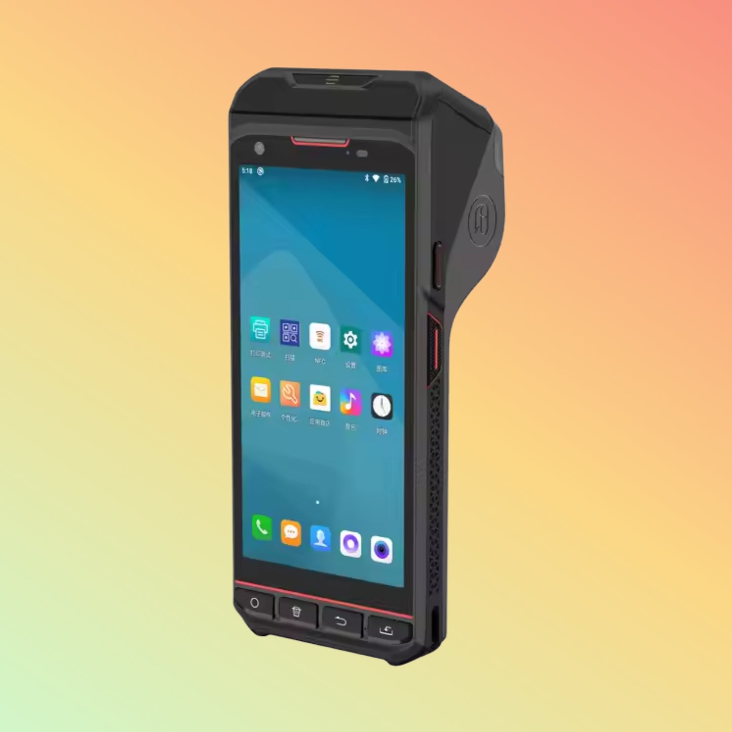 Android 5.5" POS PDA with Built-In Printer for Logistics