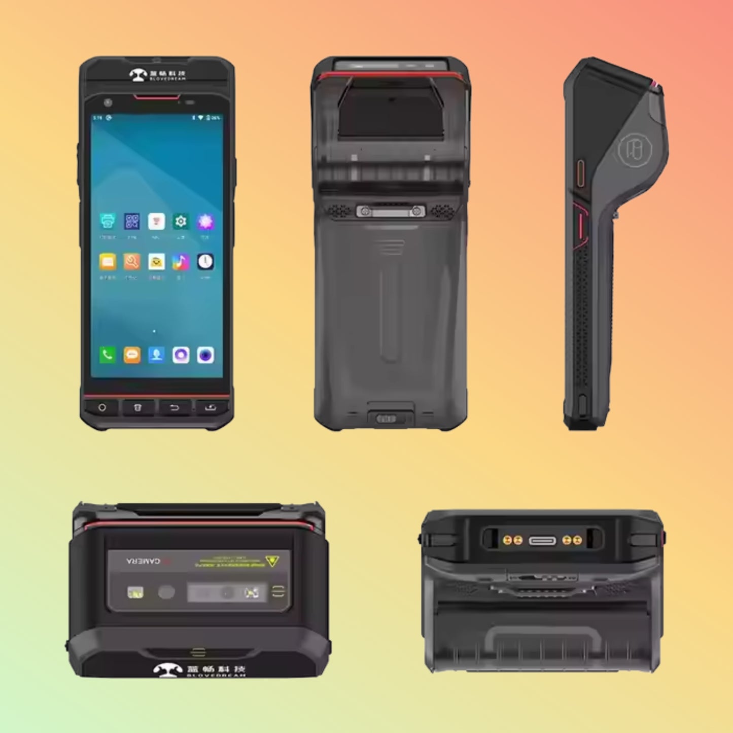 Android 13 Handheld POS: 5" Screen, 2D Scanner, NFC, 16GB, Printer