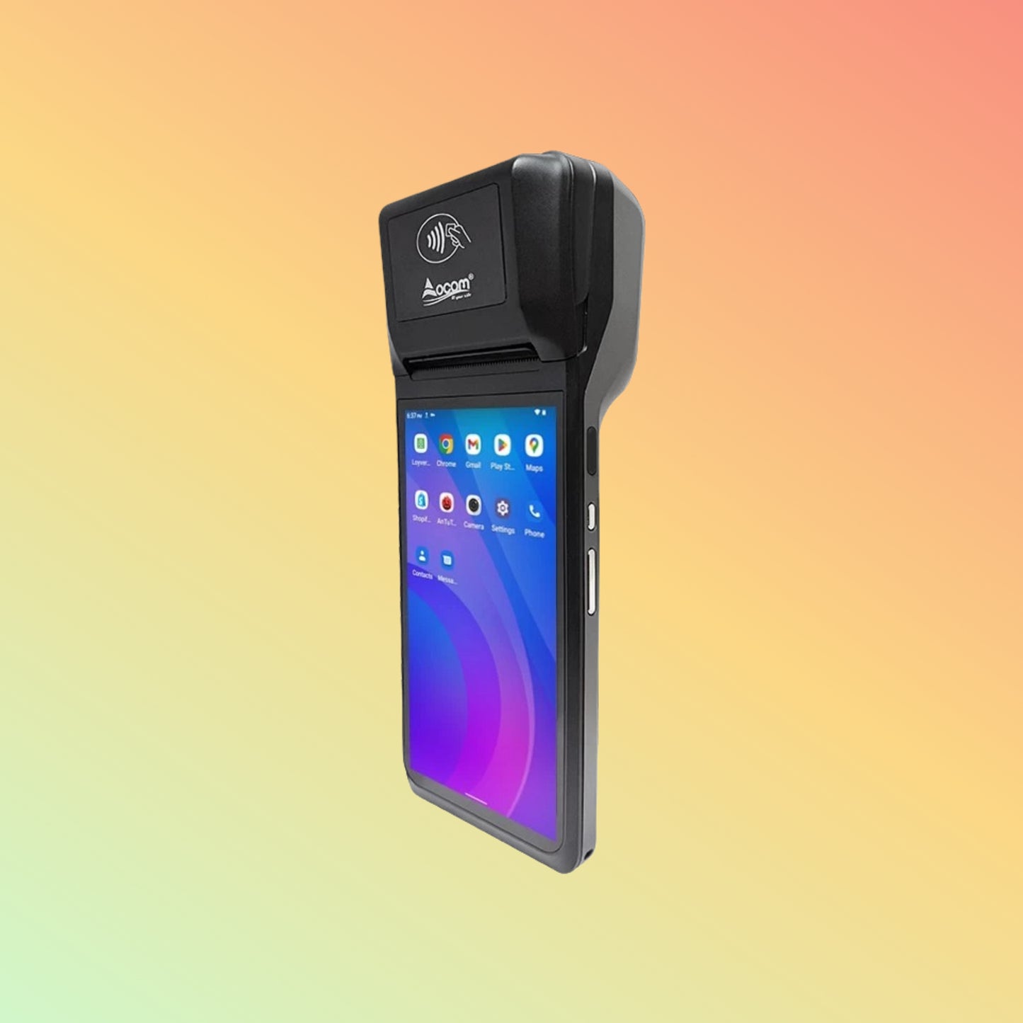 Ocom (POS-T2 PRO) 5.99" Handheld Android12 or Android13 POS Terminal with Thermal Label and Receipt Printer